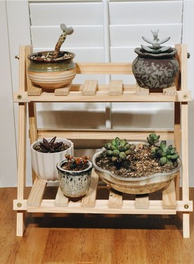 2Tier Flower Pot Display Rack Corner Storage Multi-layer Hol