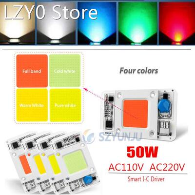 50W AC110V AC220V LED COB Chip Lamp Floodlight Smart-IC Bulb