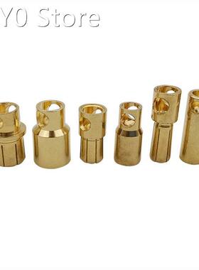 1Pair 5mm 6mm 8mm Gold-Plated Bullet Male Female Banana Plug