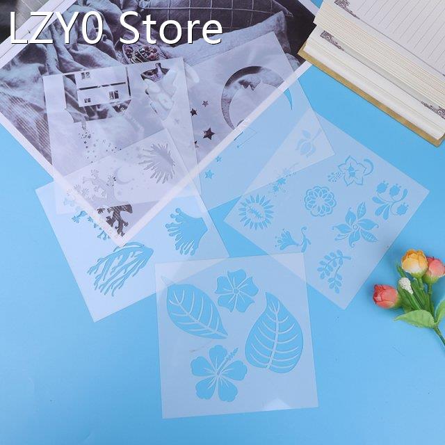 Plastic Relief Flower Shaped Reusable Stencil Airbrush Paint