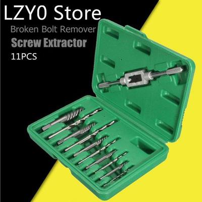 11pcs Damaged Screw Extractor Drill Bits Guide Set Broken Sp