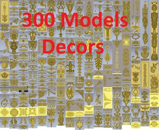 300 pieces 3d STL relief models for CNC, Artcam, Aspire, Dec