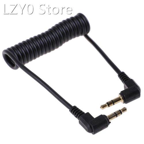 1 PCS Coiled Audio Cable Jack Right Angle 90 Degree 3.5mm Au