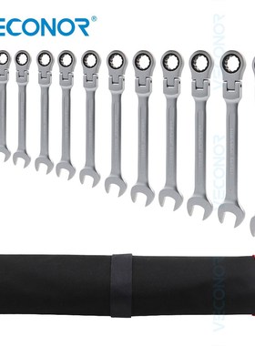 12Pcs Ratchet Wrench Key Set Ratcheting Spanner Car Tools Se