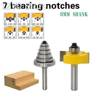 2Pcs 8MM Shank Rabbet Router Bit with Bearings Set Woodworki