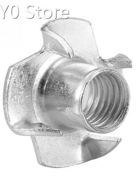 100Pcs Carbon Steel Four-Pronged T Nuts M8*10 Blind Inserts