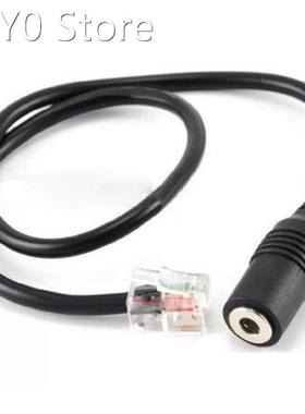 Multifunctional Convert Portable Stable 3.5MM To RJ9 Black P