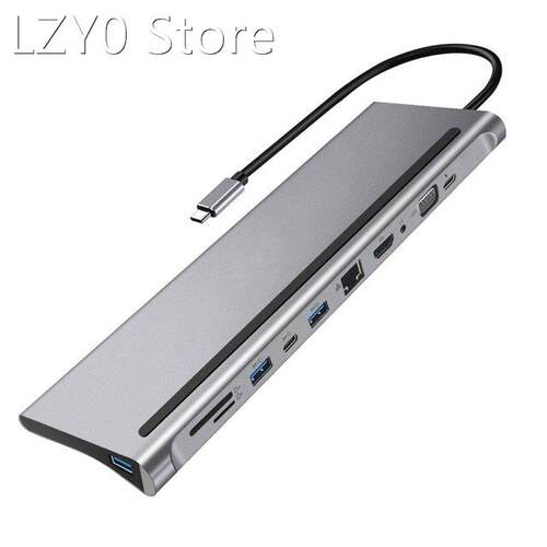 11 in 1 USB Type C Hub Adapter Laptop Docking Station HDMI V