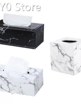 Nordic Style Fashion Marble Pattern Rectangular Paper Box Ho