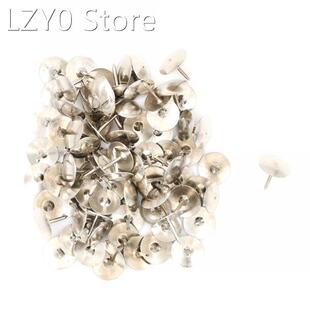 Wholesale 80pcs Silver Tone Corkboard Photo Push Pins Thumb