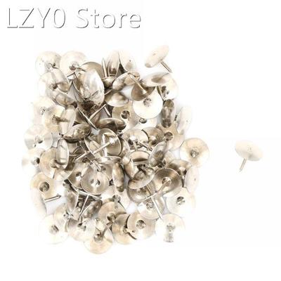 Wholesale 80pcs Silver Tone Corkboard Photo Push Pins Thumb