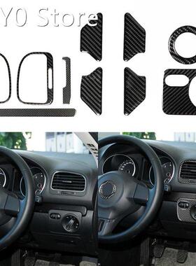 Car Carbon Fiber Center Panel Stickers Replacement For VW Go