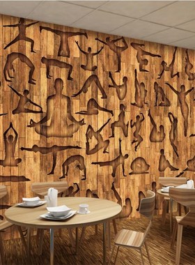 wellyu Fitness sports yoga leisure club board wood grain bac