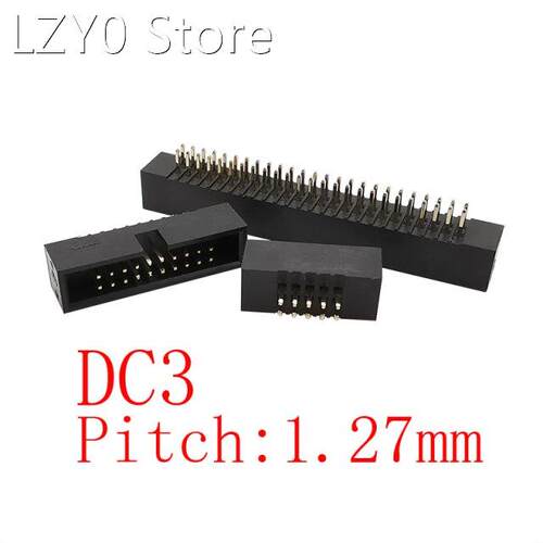 10Pcs DC3 Pitch 1.27 mm Male Straight Pin IDC Socket Box Hea