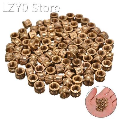 100pcs Brass Threaded Round Metal Knurl Insert Nuts Kit Dura