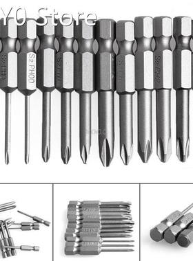 12Pcs 50mm 1/4 Inch Hex Shank Magnetic Phillips Cross Screwd