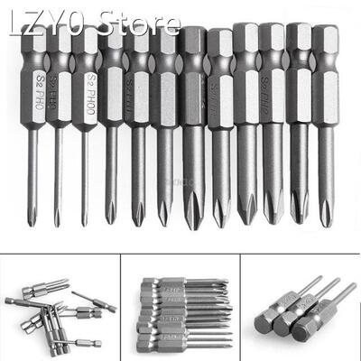 12Pcs 50mm 1/4 Inch Hex Shank Magnetic Phillips Cross Screwd
