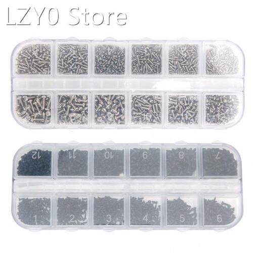 1200Pcs Self-Tapping Screws Round Head Cross Silver/Black Ca