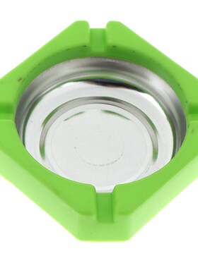 1pc Home Ashtray Plastic Stainless Steel Square Edging Ashtr
