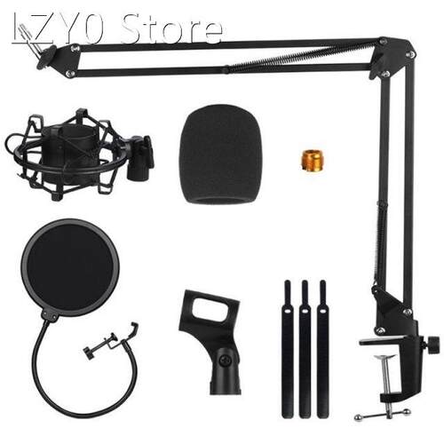 Adjustable Mic Stand Kit,Suspension Scissor Mic Boom Arm Sta