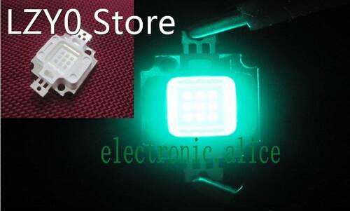 10W Square 490nm-495nm Cyan High Power LED Lighting 9-10V 10