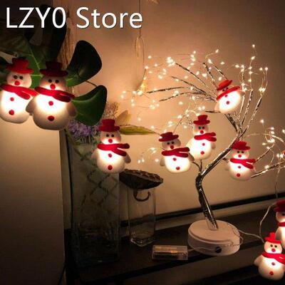 Christmas Snowman LED String Fairy Lights Pendant Xmas Tree
