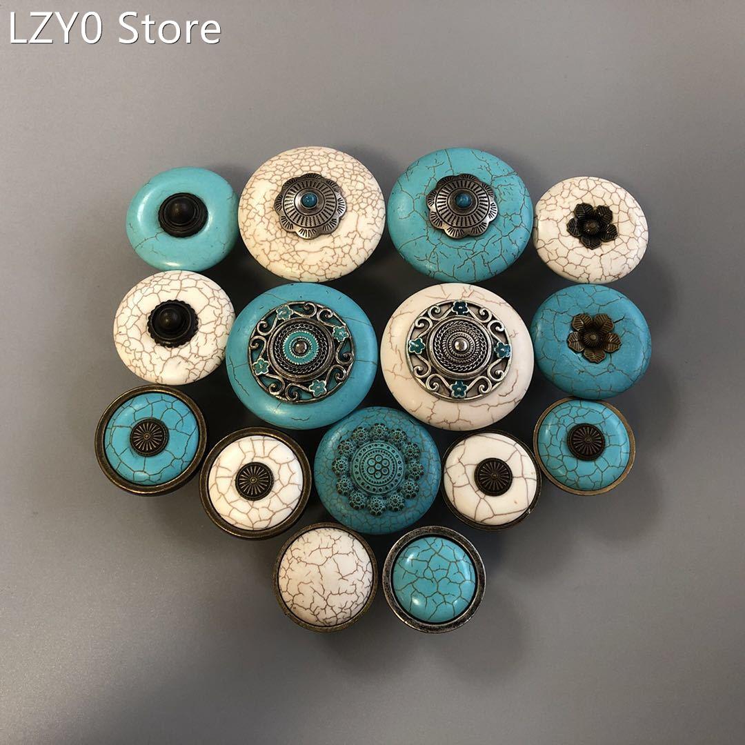 Cabinet handle drawer handle jade handle imitation turquoise
