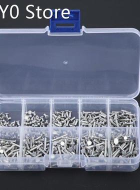 500Pcs M2 Flat Head Aluminum Rivets Flat Head Solid Rivet 3m