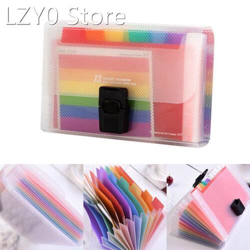 A6 Accordion File Folder Storage Expandable Rainbow Innner B