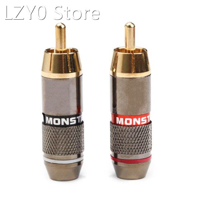 4PCS Double Self-Locking Monsters Gold Plated Copper Banana