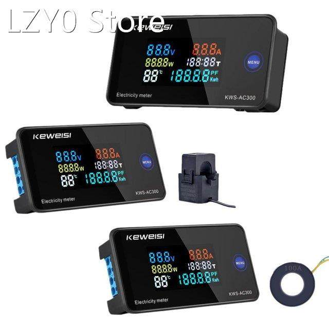 AC 50~300V 100A Digital Electricity Meter Voltmeter Ammeter