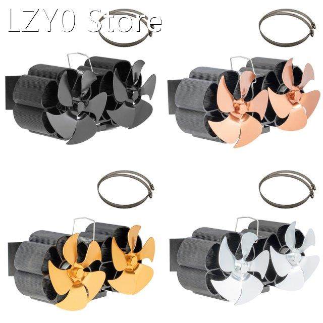 10 Blades Home Fireplace Stove Fan Heat Powered Fan Efficien