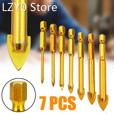 7pcs 1/4 Hex Shank Drill Bit Porcelain Ceramic Tile Glass D