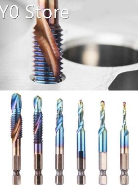 6 Pcs Hex Shank Metric Thread Tap Spiral Trapezoidal Drill B