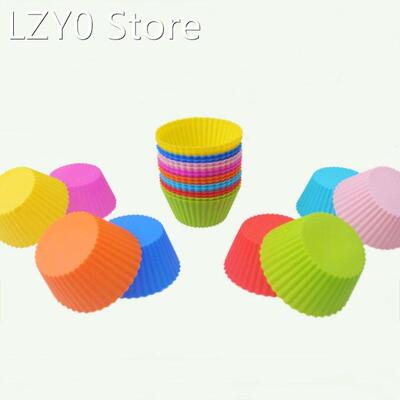 12Pcs/pack 7cm Round Shaped Silicon Cake Baking Molds Jelly