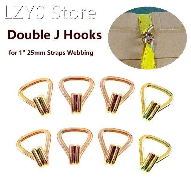 pack of 8 heavy duty ratchet tie down webbing strap double j