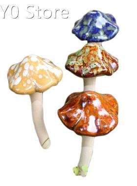 2022 New 4pcs Ceramic Mushroom Fairy Garden Mushrooms Figuri