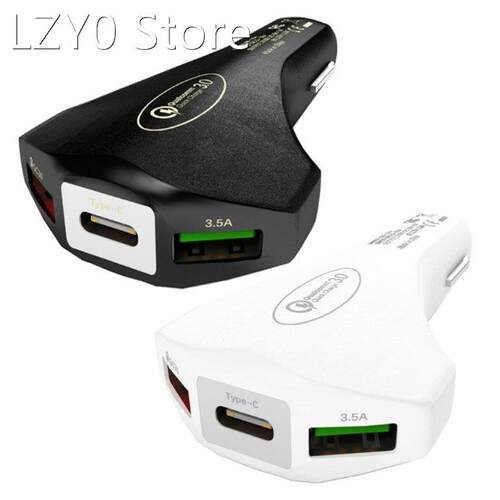 2USB Socket QC 3.0 Car Charger Type-C Fast Charging Adapter