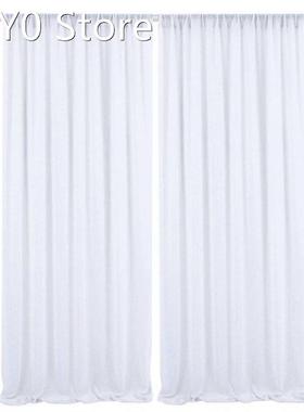 White Curtains Chiffon Drapery Backdrop Drapery For Wedding