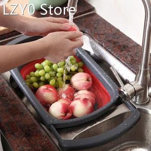 Foldable Silicone Colander Fruit Vegetable Washing Basket St
