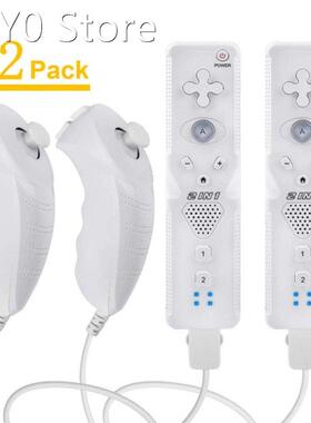 2pcs Built-in Motion Plus Nunchuck 2 In 1 TechKen Wireless W
