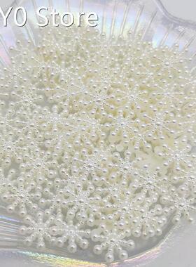 100pcs 15mm White Ivory Snowflake Shape Beads Craft Imitatio