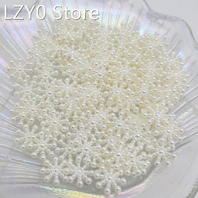 100pcs 15mm White Ivory Snowflake Shape Beads Craft Imitatio