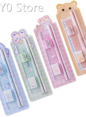 5Pcs Students Stationery Set with 2xPencils 1xEraser 1xPenci