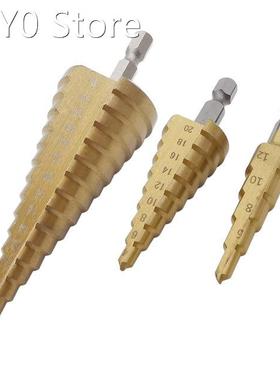 3Pcs Step Drill Bit Set 4-12mm 4-20mm 4-32mm HSS Straight Gr