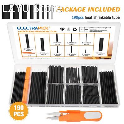 190Pcs Waterproof Insulated Wire Connector Heat Shrinkable T