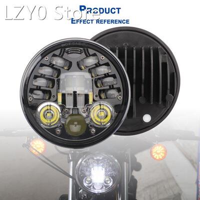 12V Motorcycle Headlight Round LED Driving Lamp Head Lamp Fi