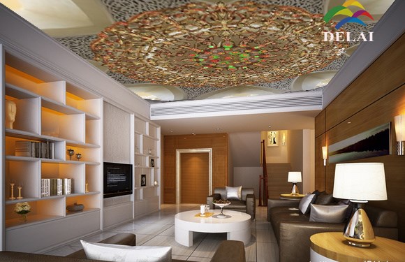 3D-0137 Arabic diamond pvc stretch film brown shining diamon