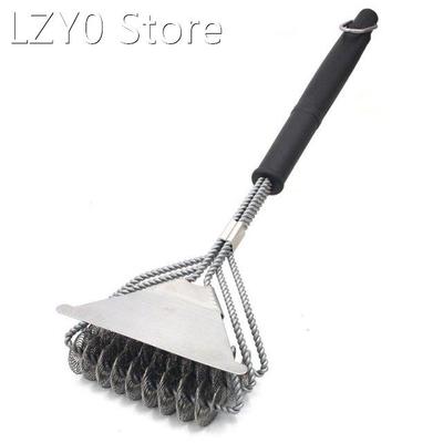 3 In 1 Stainless Steel Bristle Grill Brush and Scraper Metal