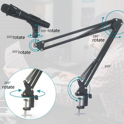 Microphone Stand Desktop Mic Clip Holder Tripod Nb35 Live C